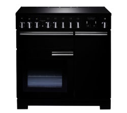 RANGEMASTER  Professional Deluxe 90 Electric Induction Range Cooker - Black & Chrome